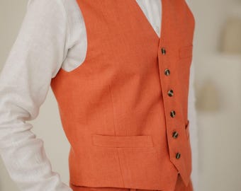 Linen Vest For Men / Classic, Timeless, Vintage Inspired Waistcoat / For Wedding Or Casual Outfit