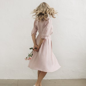 Mother Of The Groom Dress, Classic Linen Dress, Retro Dress, Evening Dress, Rustic Dress, Flax Dress, Feminine Dress, Vintage- Inspired.