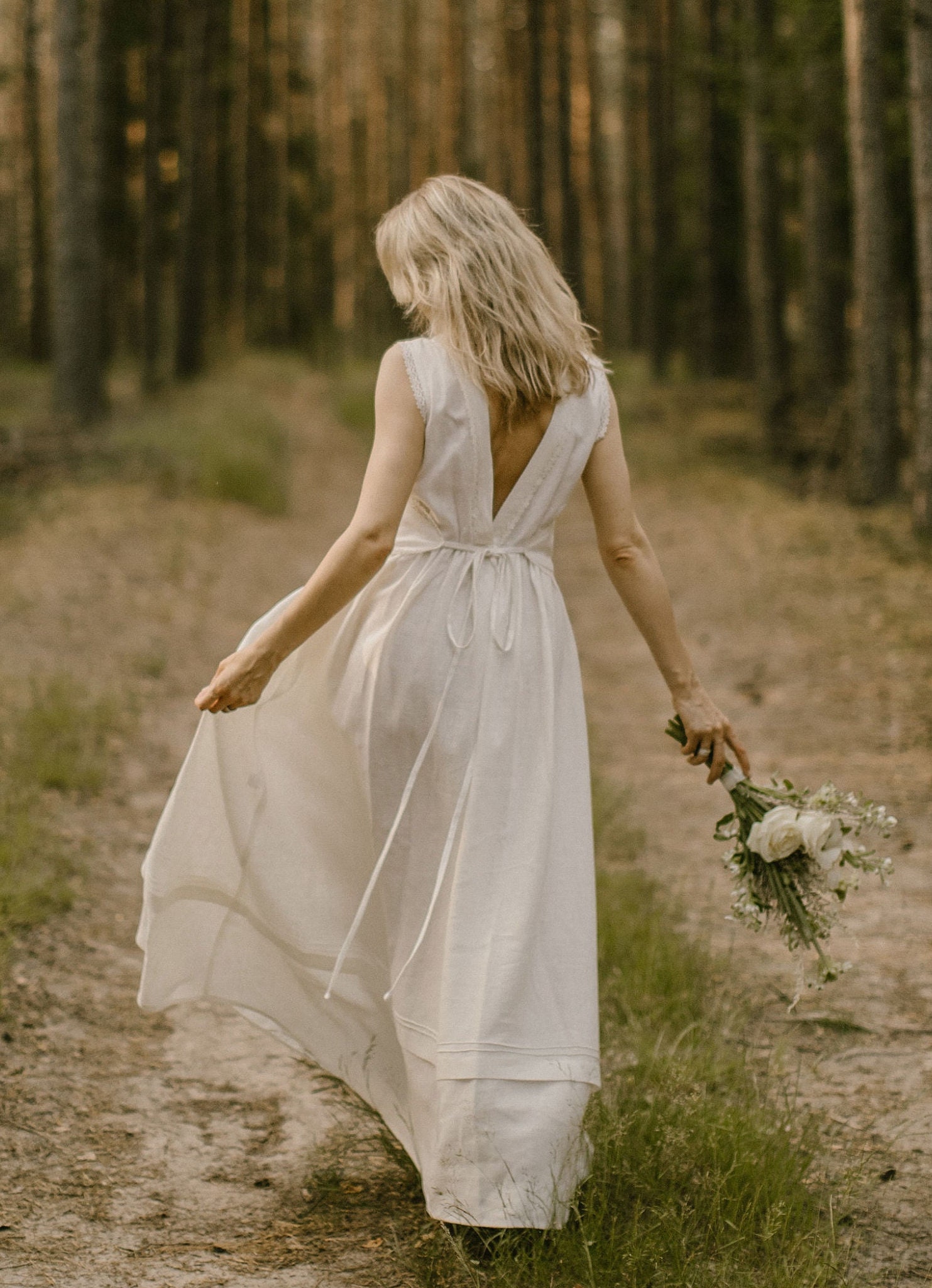 forest goddess goddess boho wedding dress Off Shoulder Green Lace Forest Fairy Wedding Dress Bridal Gown US4 / Ivory+Green