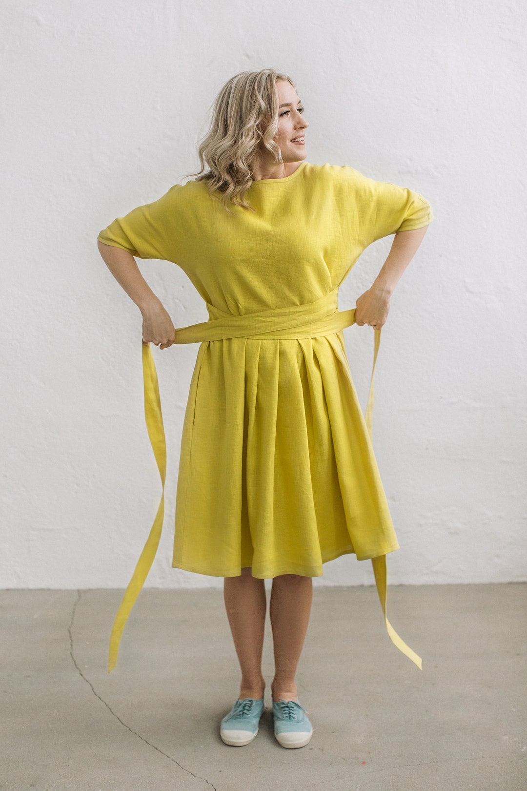 Linen Dress Flax Dress Modest Dress Loose Linen Dress Flax Etsy