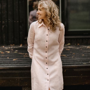 Handcrafted Linen Shirt Dress.