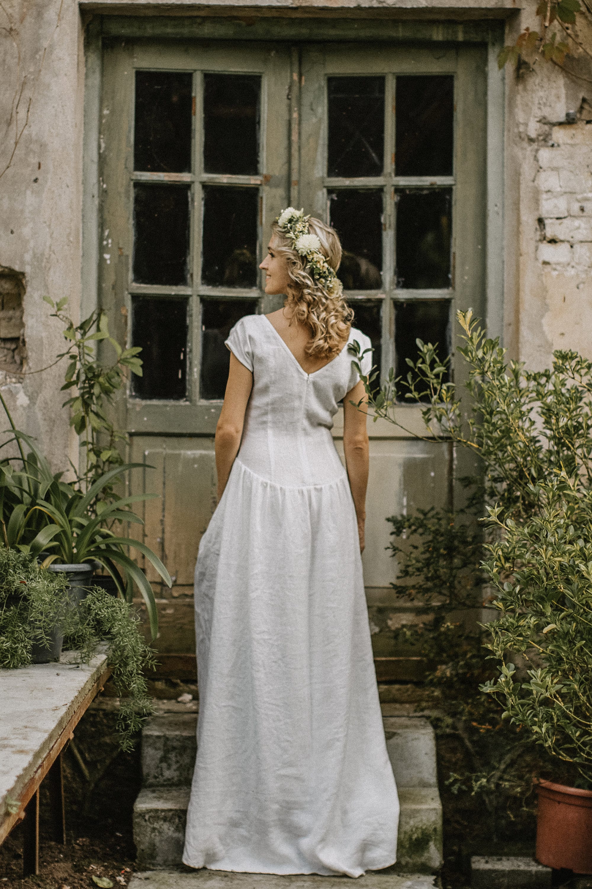 linen wedding dress