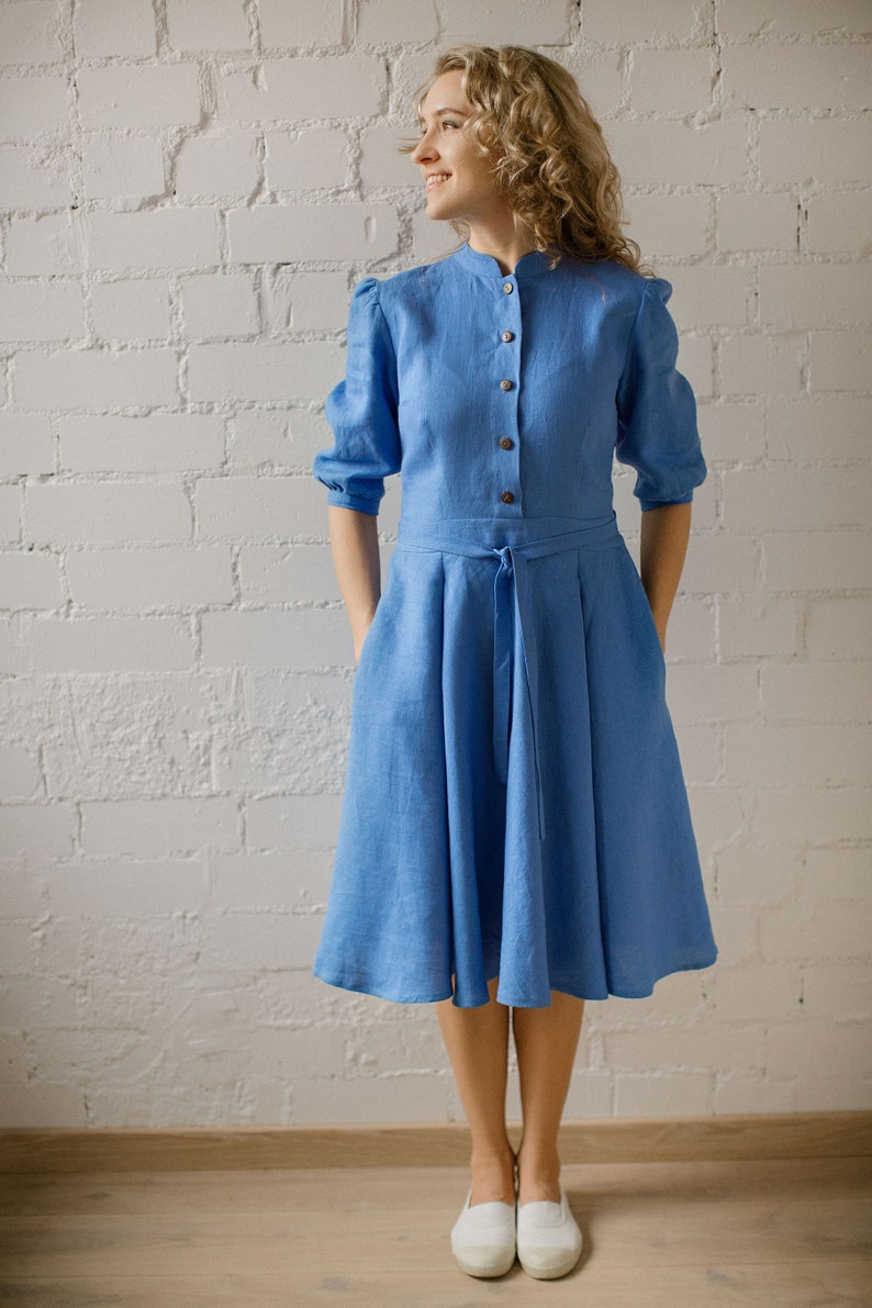 Linen Wedding Guest Dress Wedding Guest outfit Wedding Etsy