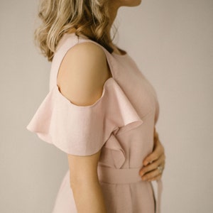 Mother Of The Groom Dress, Wedding Guest Dress, Flax Dress, Modest Linen Dress, Bespoke Linen Dress, Graceful Linen Dress, Timeless Fashion.