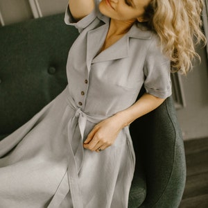 Handcrafted Linen Fit & Flare Dress: Special Occasion Gown