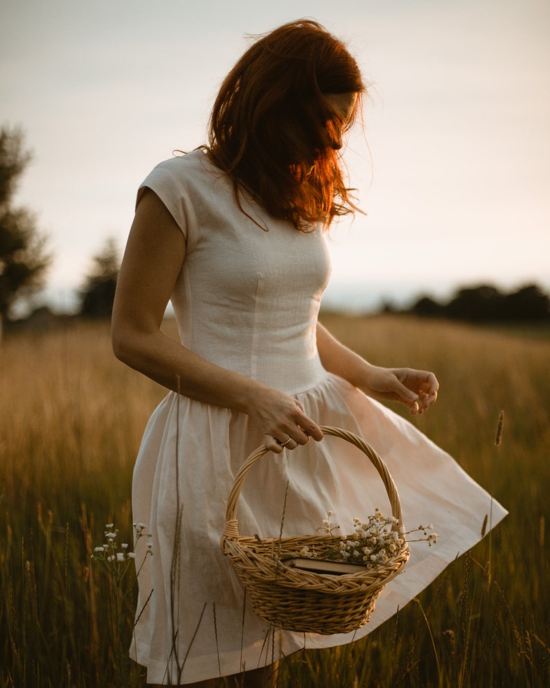 Linen Mother Of The Bride Dress, Rustic Dress, Boho Dress, Elegant Linen Attire, Romantic Gown, Custom Made Dress, Civil Wedding Dress. image 2