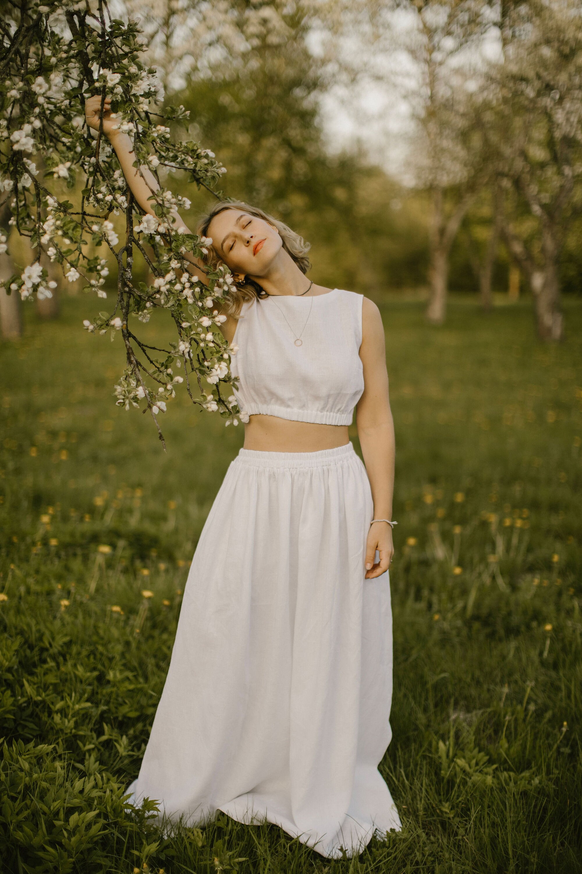 crop top beach wedding dress Summer Flowy Beach Lace Crop Top Chiffon Skirt Two Piece Wedding Dress