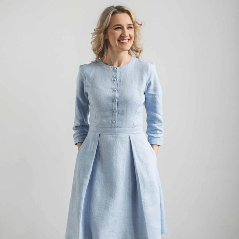 linen wedding guest dress