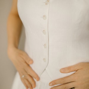 Linen Women's Vest, Women's Linen Waistcoat, Sleeveless Jacket For Women, Ladies Linen Vest, Linen Vest For Summer, Natural Fiber Vest image 2