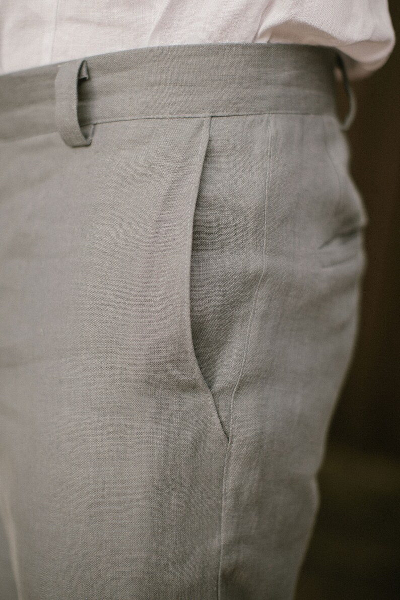 Linen Groom Pants Linen Trousers for Men Wedding Pants Etsy