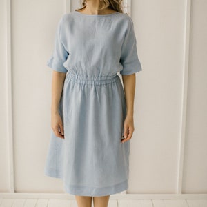 Linen Dress Multiway Dress Boat Neck Dress Modest Dress - Etsy