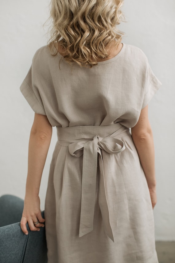 Loose Fit linnen jurk comfortabele jurk casual linnen jurk ontspannen fit jurk ademende jurk eenvoudige linnen jurk linnen tuniekjurk. Etsy Nederland