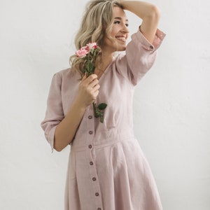 rose wedding guest dress