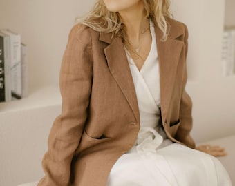 Linen Boho Bridal Jacket / Rustic Wedding Cover Up / Custom Fit / Ethically Made