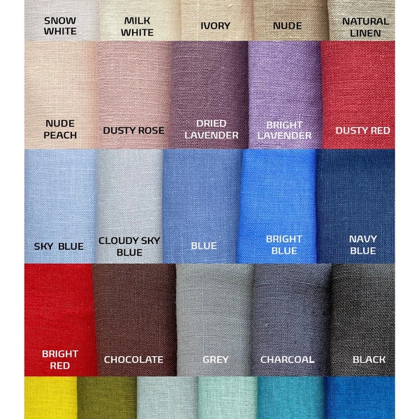 Linen color samples. 30 colors included.