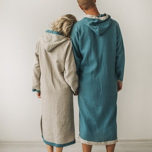 Hooded Dress, Kaftan Dress, Caftan Dress, Hoodie Dress, Fall Linen Dress, Winter Linen Dress, Caftan, Kaftan. image 8