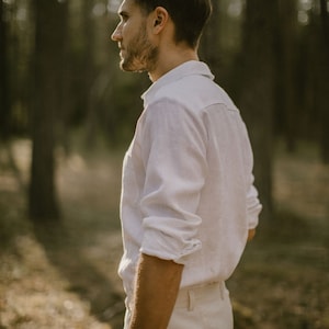 Timeless Baltic Linen Shirt, Husband Gift, Linen Clothes For Men, Father Gift, Birthday Present, Christmas Gift, Anniversary Gift.