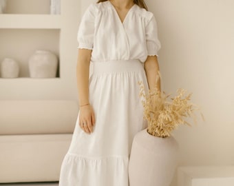 Barefoot Linen Wedding Dress For Rustic, Relaxed, Outdoor Ceremonies / Handcrafted / Ethically Made