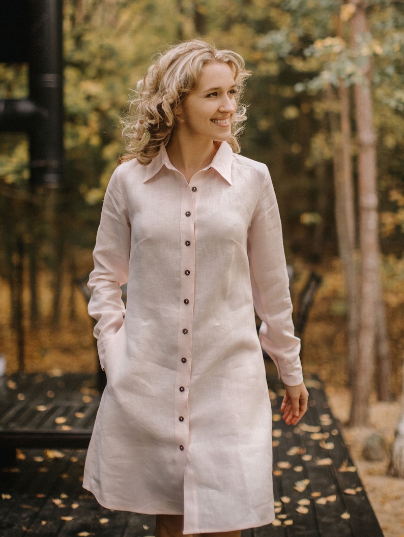 women's linen shirt dress