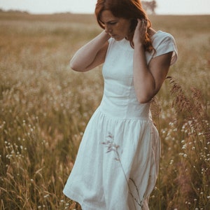 Linen Mother Of The Bride Dress, Rustic Dress, Boho Dress, Elegant Linen Attire, Romantic Gown, Custom Made Dress, Civil Wedding Dress. image 5