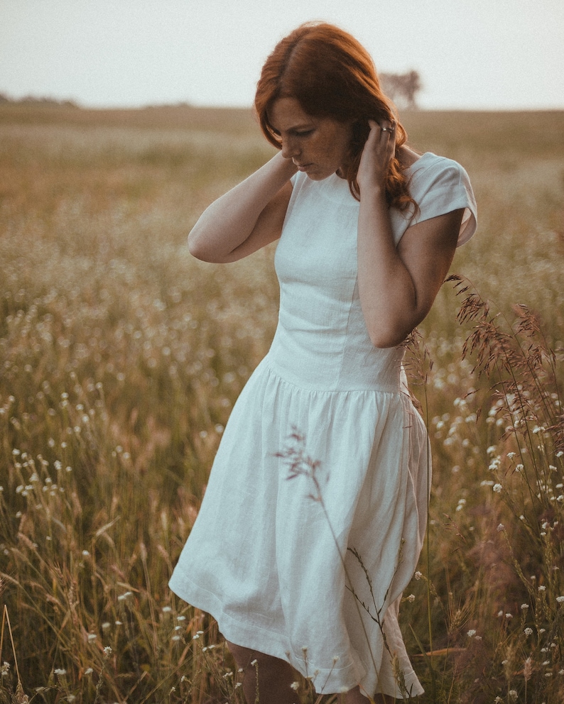 Linen Mother Of The Bride Dress, Rustic Dress, Boho Dress, Elegant Linen Attire, Romantic Gown, Custom Made Dress, Civil Wedding Dress. image 5