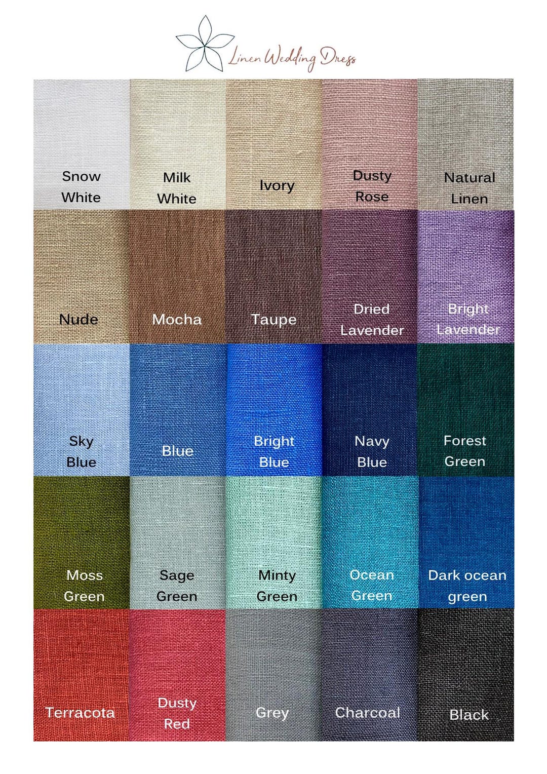Linen Color Samples. 30 Colors Included. - Etsy