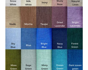 Campioni di colori per lino. 30 colori inclusi.