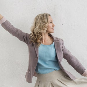Linen Jacket, Linen Blazer, Vintage Style Blazer, Elegant Jacket, Smart Casual Jacket, Vintage Style Jacket, Flax Clothes For Women.