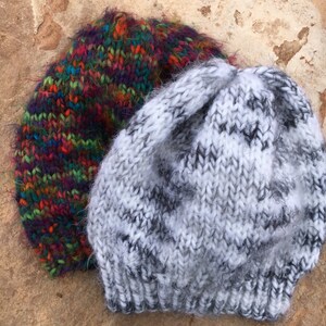 KNITTING PATTERN, Slouchy Hat, Beginner, Hat Pattern, Easy Knit Hat Pattern