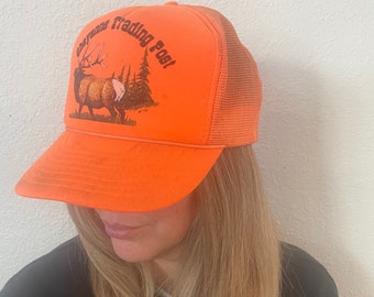 Vintage oranje Cheyenne Trading Post Mesh Snapback Trucker Hat