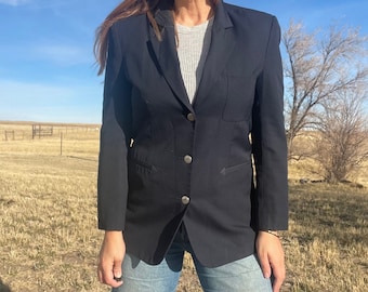 Vintage 90s Navy Western Blazer by Wrangler