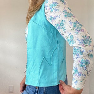 Vintage 60s Tem-Tex Western Baby Blue Vest