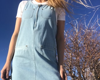 Vintage 90s Denim Pinny Dress