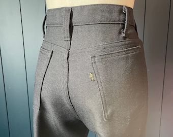 Vintage 60s Levi&#39;s Black & Gold Tab Poly Sta-Prest Rancher Trousers W15 L30