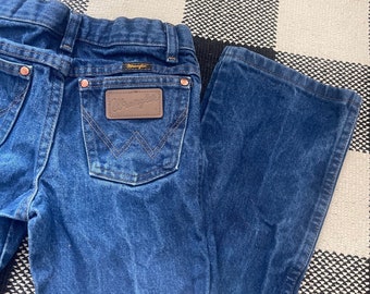 Vintage Little BB Kids Unisex Blue High Waist Western Jeans Size 9