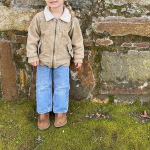 Vintage Little BB Brown Corduroy Sherpa Collar Trucker Jacket Size 3T