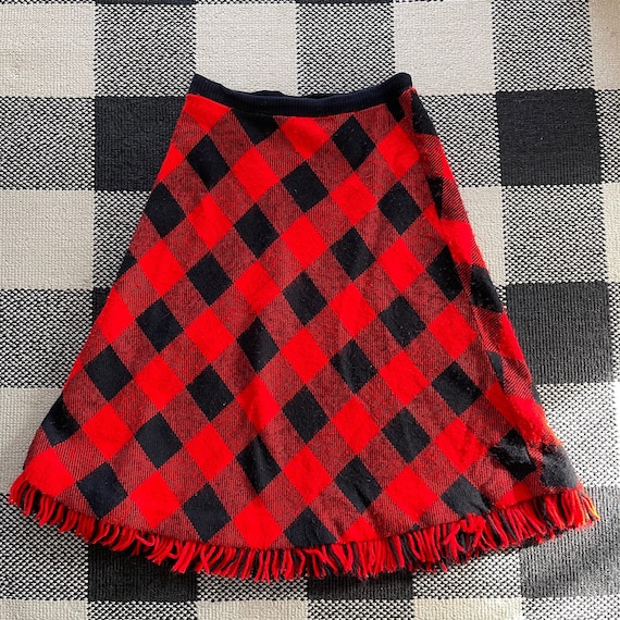 Vintage Little BB Girls Red & Black Buffalo Plaid… - image 1