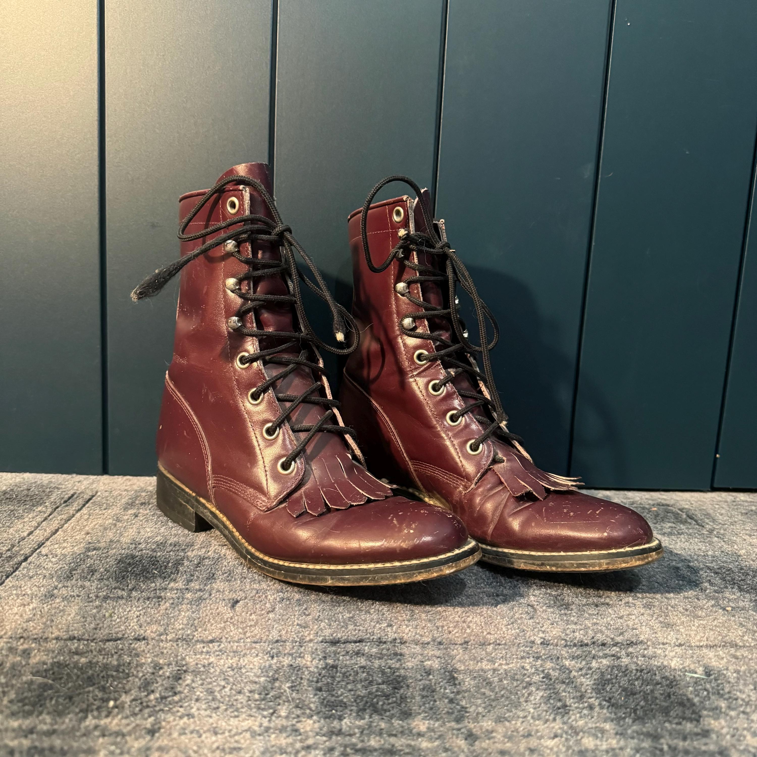 Burgundy Roper Boots