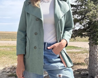 vintage Blazer vert menthe Smile Arrow pour femmes