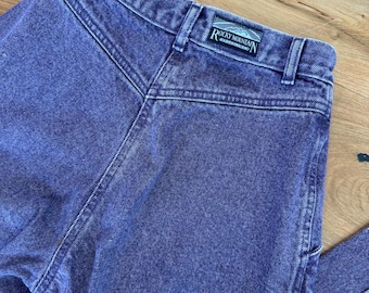 vintage Rocky Mountain violet délavé à l'acide jean western bareback w24 entrejambe31