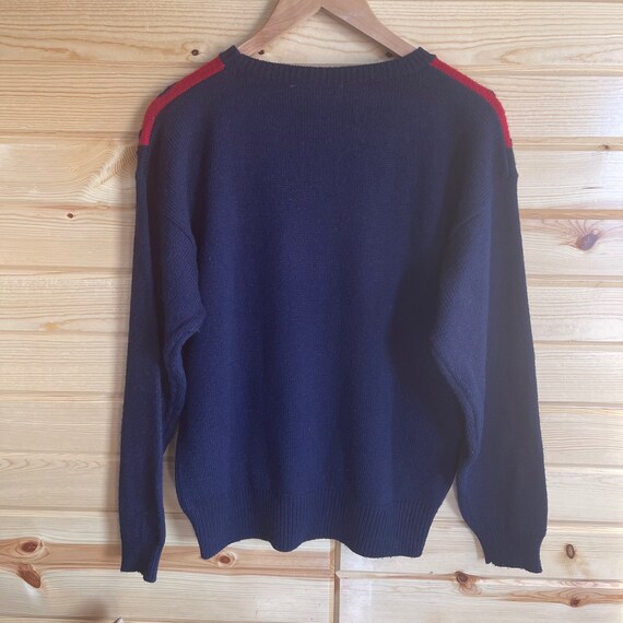 Vintage 90s Navy with Red & Navy Embroidered Yoke… - image 7