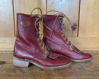 Buty Vintage Kiltie Packer Lace Up w kolorze czerwono-brązowym, rozmiar 6