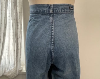 Vintage Light Blue Bareback Rockies High Waist with Gold Button Size 30 x 35