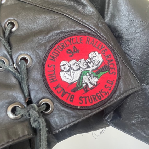 Vintage Black Leather Harley Davidson Motorcycle … - image 8