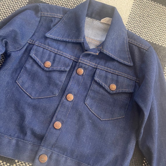 Vintage Little BB Boys Dark Denim Western Jean Ja… - image 5