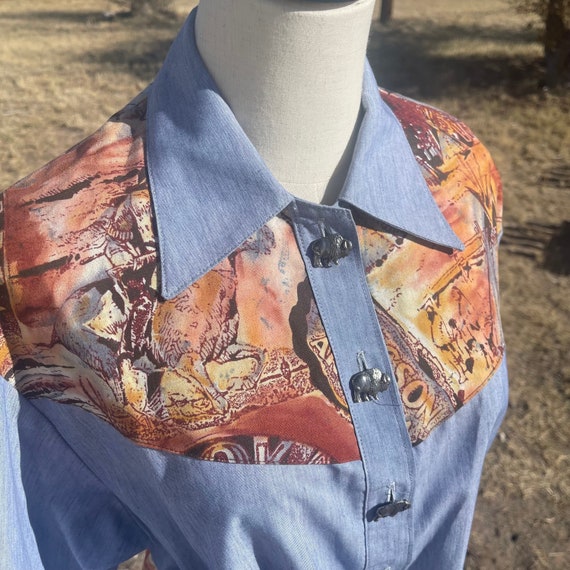 Vintage Two-Piece Southwestern Blouse and Circle … - image 5