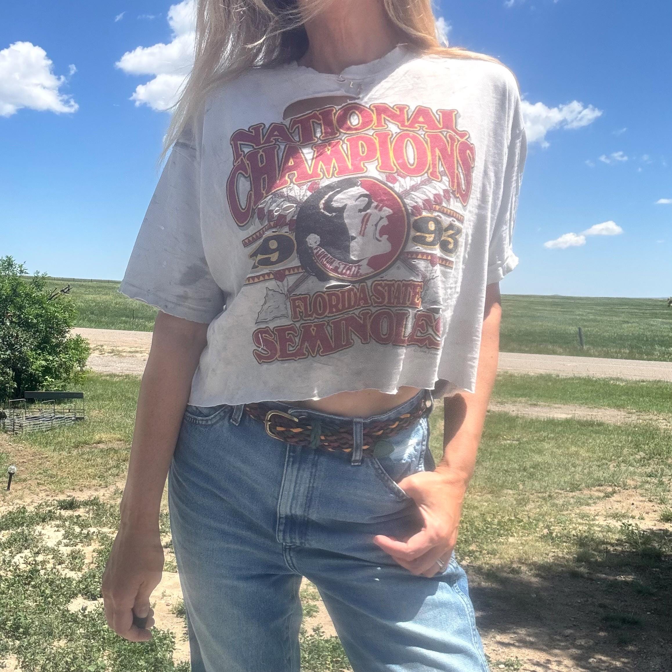 Vintage 1993 FSU National Championship Distressed T-shirt