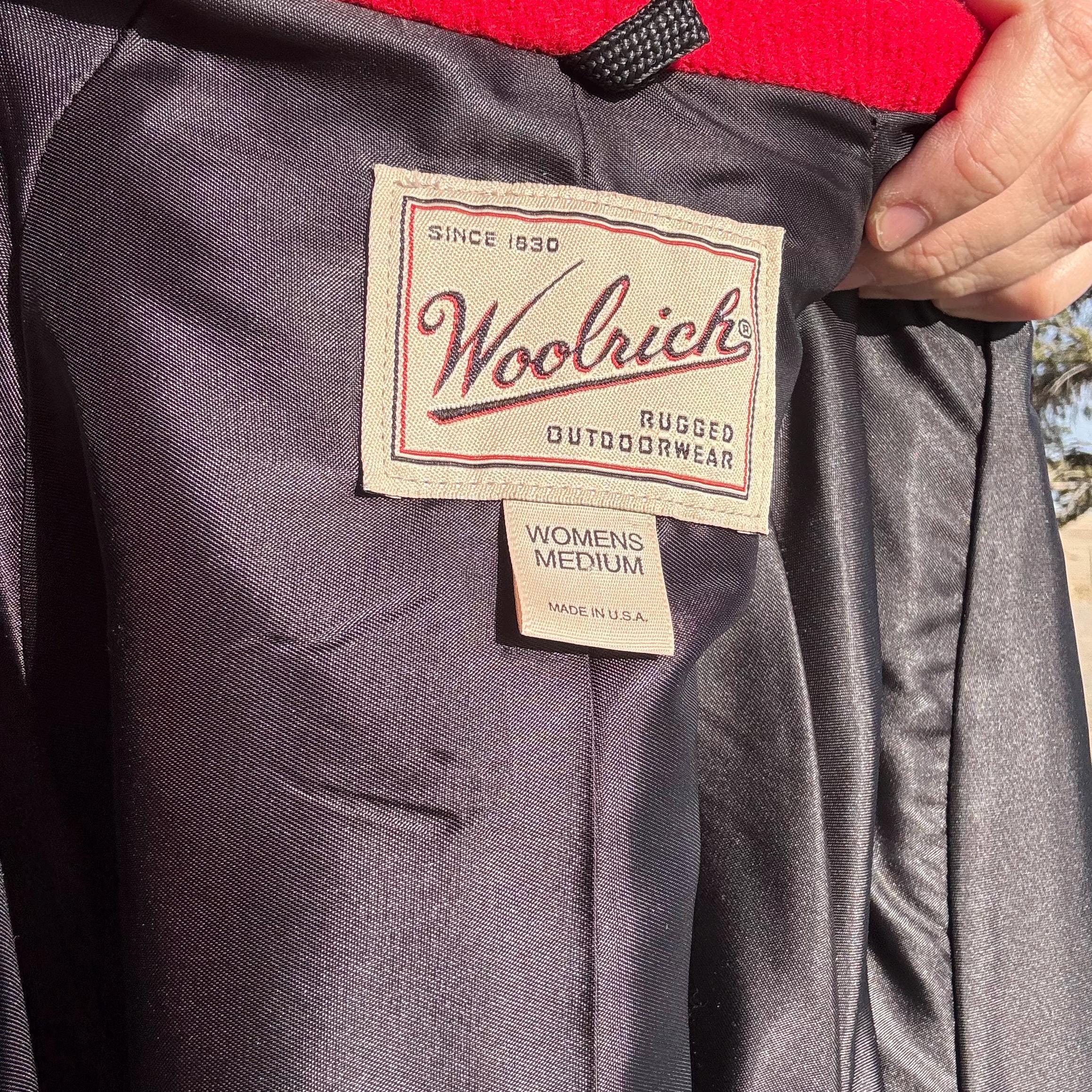 Vintage 90s Woolrich 100% Wool Red and Black Coat - Etsy