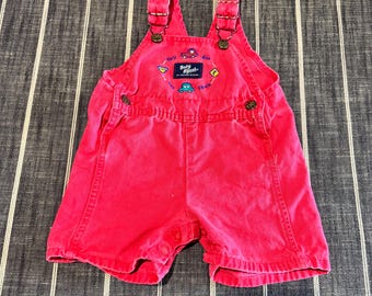 Vintage Little BB 90er Jahre Oshkosh B'gosh Rotes Auto Kundgebung Overall Baby Grösse 6-9 Monate