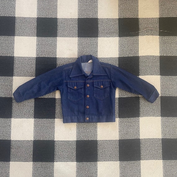 Vintage Little BB Boys Dark Denim Western Jean Ja… - image 4